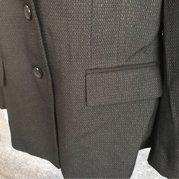Suit Studio Blazer Women Plus Sz 18 Black Shimmer Long Sleeve Button Pockets NWT - Picture 5 of 11